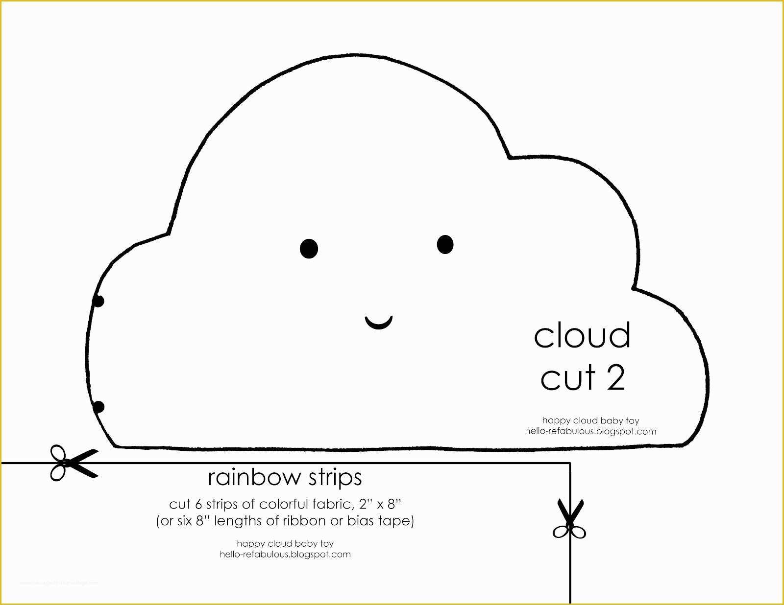 Cloud Template Free Of Hello Refabulous Happy Cloud Baby toy Tutorial