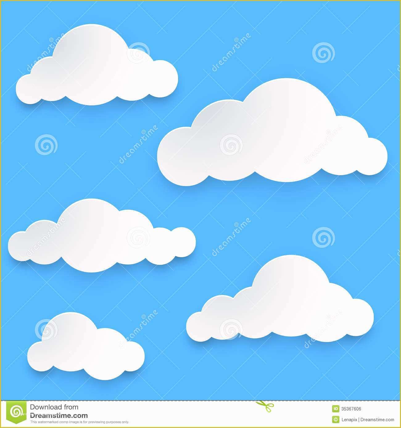 Cloud Template Free Of Paper Clouds Template Stock Vector Illustration Of Modern
