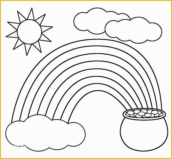 Cloud Template Free Of Rainbow Coloring Page With Clouds