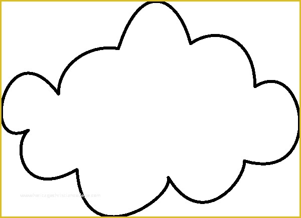 Cloud Template Free Of Simple Cloud Outline Clip Art Vector Clip Art Online