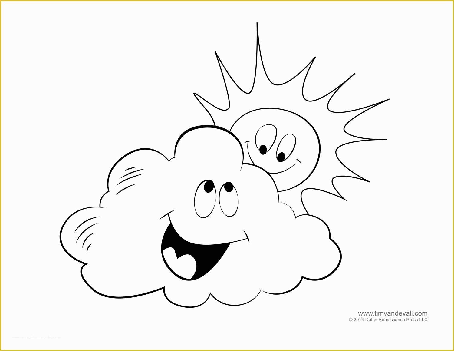 Cloud Template Free Of Sun and Clouds Coloring Pages