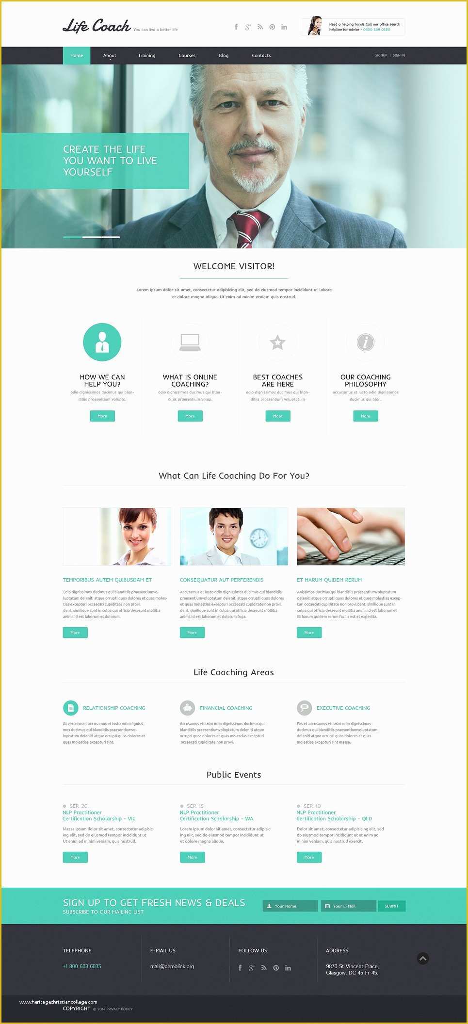 Coaching Website Templates Free Download Of Life Coach Responsive Website Template