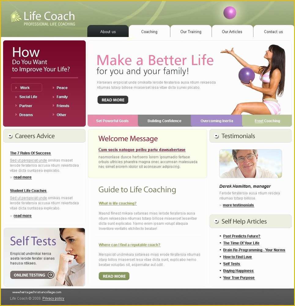 Coaching Website Templates Free Download Of Life Coach Website Template Web Design Templates