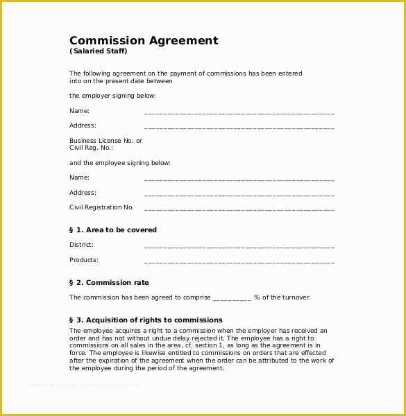 Commission Sales Agreement Template Free Of 21 Mission Agreement Template Free Sample Example