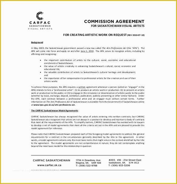 Commission Sales Agreement Template Free Of 21 Mission Agreement Template Free Sample Example