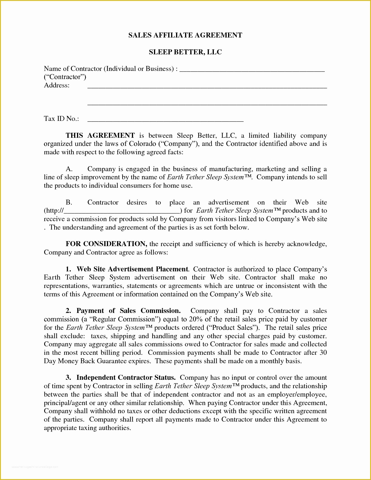 Commission Sales Agreement Template Free Of 8 Mission Agreement Template