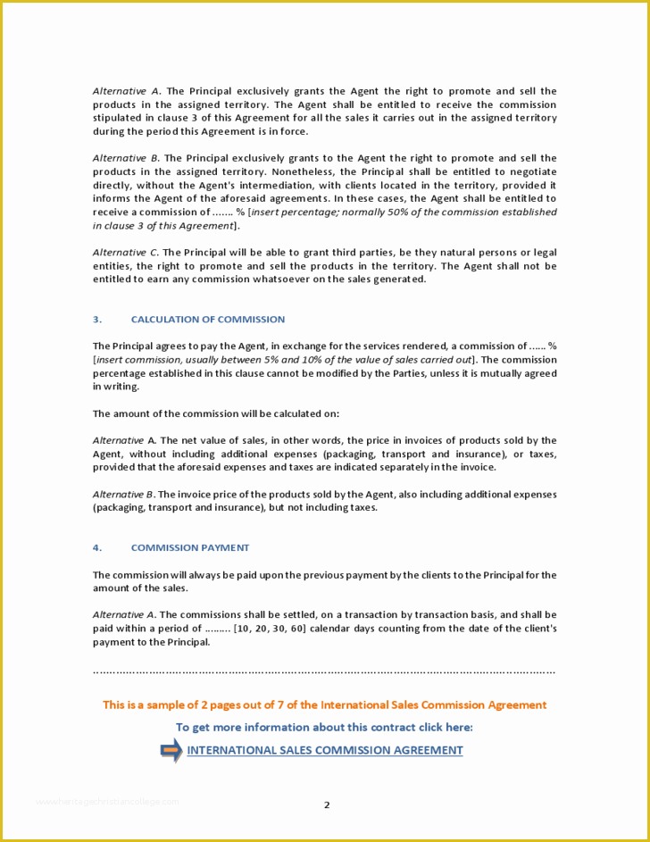 Commission Sales Agreement Template Free Of International Sales Mission Agreement Free Download