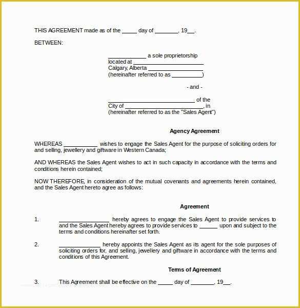 Commission Sales Agreement Template Free Of Mission Contract Template 9 Download Free Documents