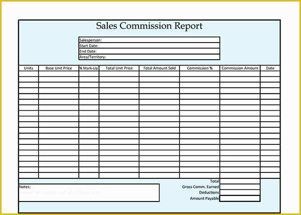 Commission Sales Agreement Template Free Of Sales Mission Report Template