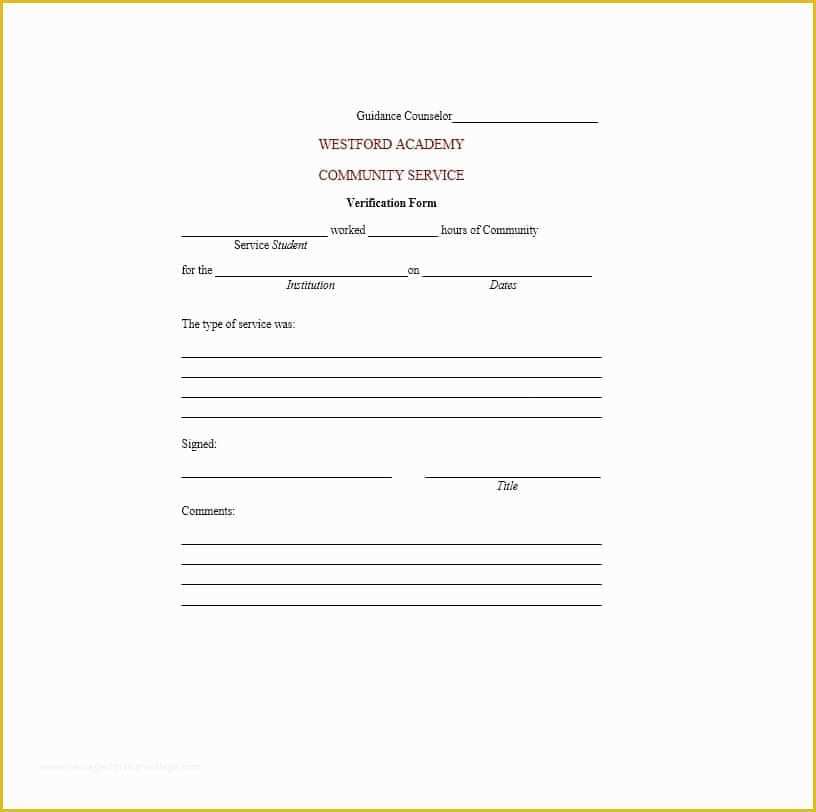 Community Templates Free Download Of Munity Service Letter 40 Templates [ Pletion