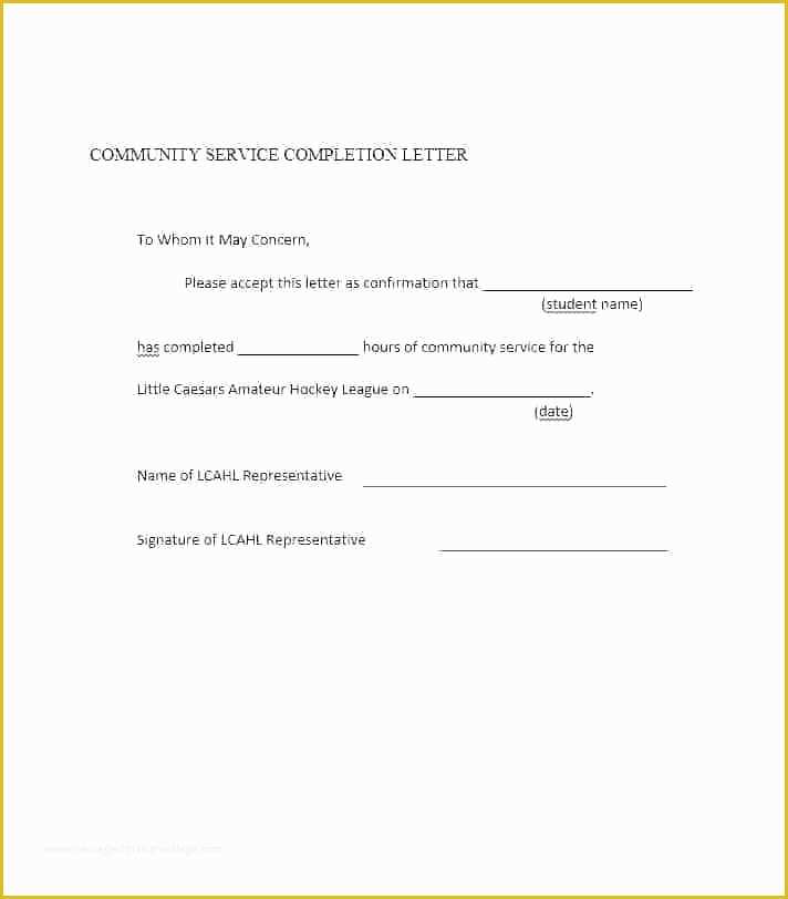 Community Templates Free Download Of Munity Service Letter Templates Pletion Verification