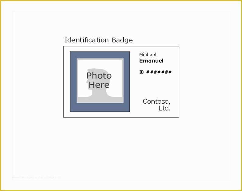 Company Id Template Free Of Employee Id Badge Template Free Download Templates