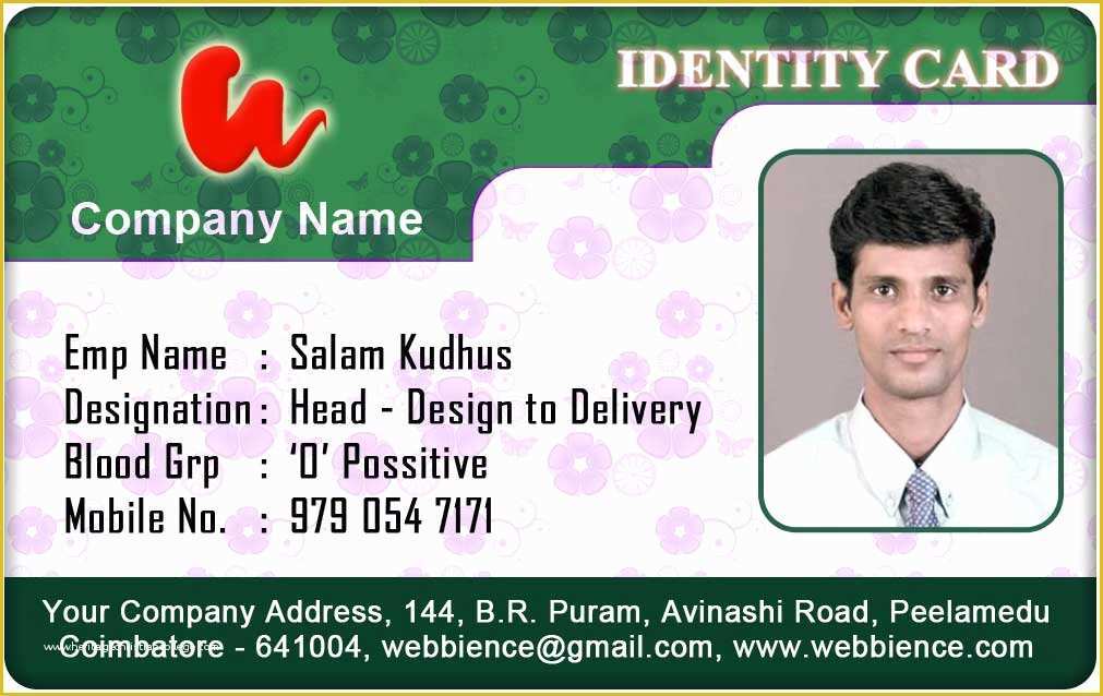Company Id Template Free Of Id Card Coimbatore Ph September 2012