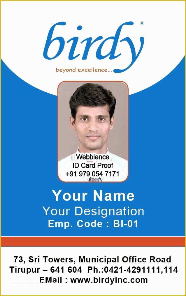 Company Id Template Free Of Id Card Coimbatore Ph Vertical Employee