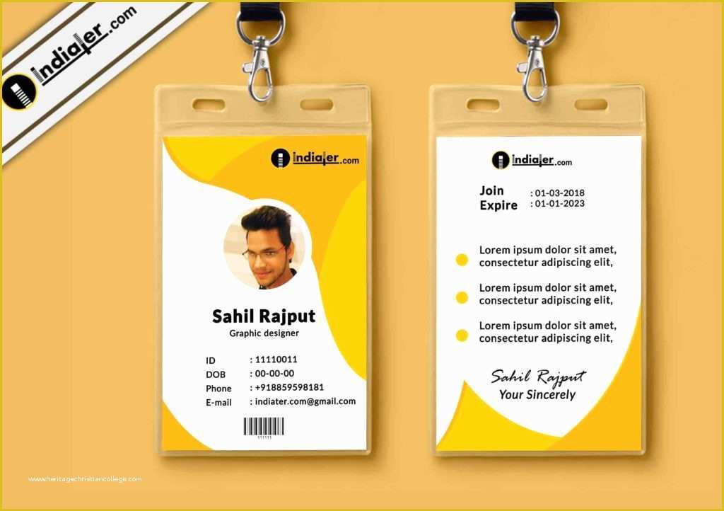 Company Id Template Free Of Multipurpose Corporate Fice Id Card Free Psd Template