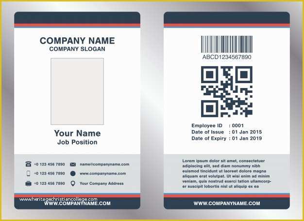 Company Id Template Free Of Simple Landscape Employee Id Card Template Vector Vector