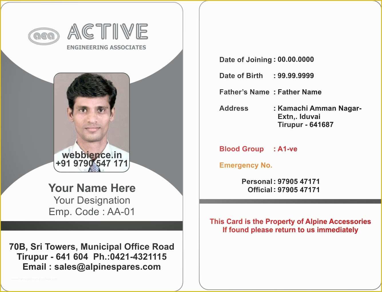 Company Id Template Free Of Template Galleries Employee Id Card Templatres New