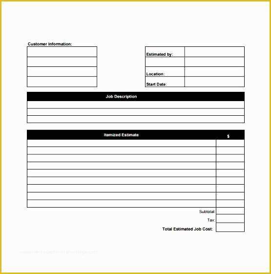 Concrete Estimate Template Free Of 11 Renovation Work Estimate Template Sampletemplatess