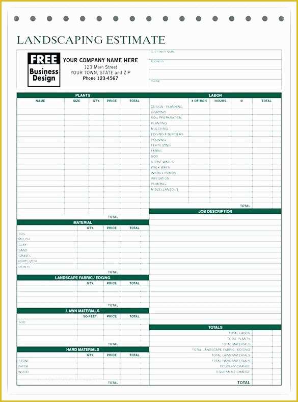 Concrete Estimate Sample