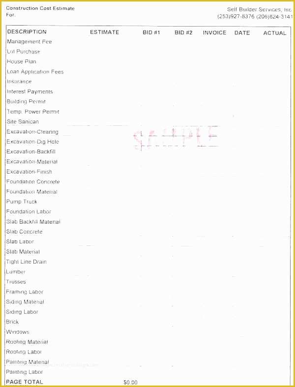 Concrete Estimate Template Free Of Construction Estimate Spreadsheet – Wolfteamhesap