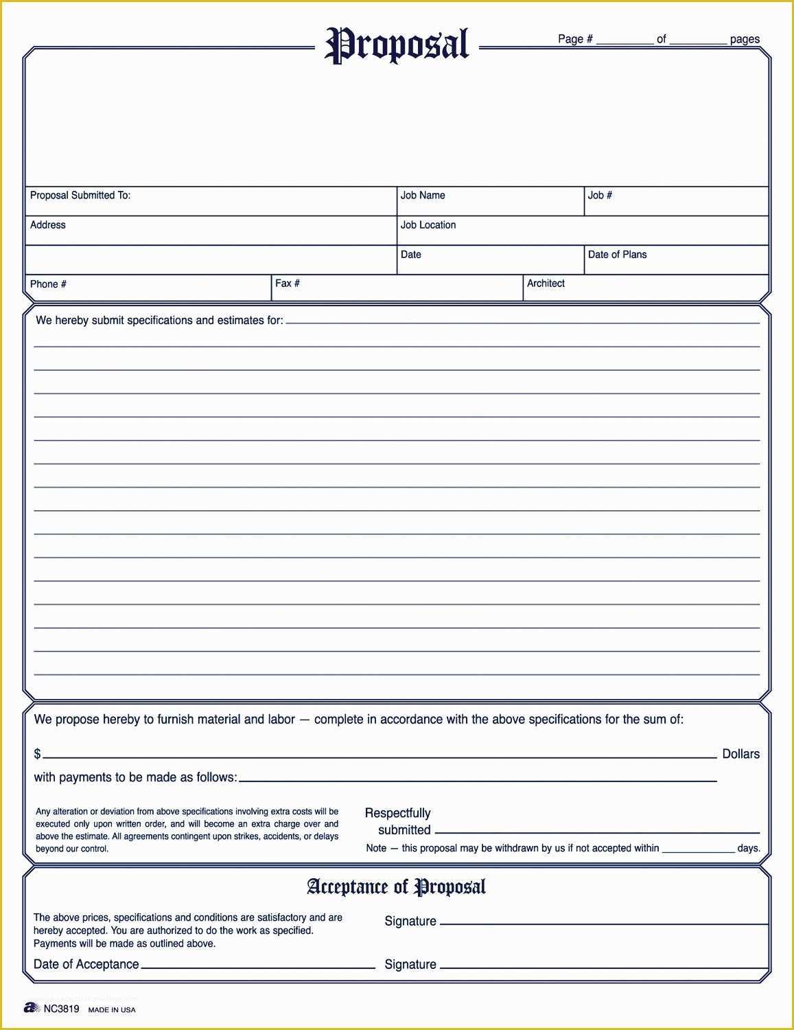 Concrete Estimate Template Free Of Construction Proposal Template