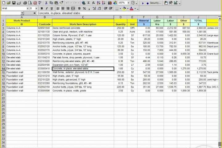 Concrete Estimate Template Free Of Download Free Concretecost Estimator for Excel