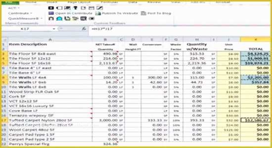 Concrete Estimate Template Free Of Free Estimating software Takeoff Template Concrete Spreadsheet