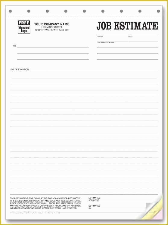 Concrete Estimate Template Free Of Printable Blank Bid Proposal forms