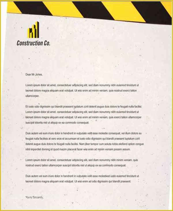 Construction Company Letterhead Template Free Of 5 Pany Letterhead Templates Word