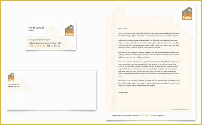 Construction Company Letterhead Template Free Of Home Building Carpentry Business Card & Letterhead