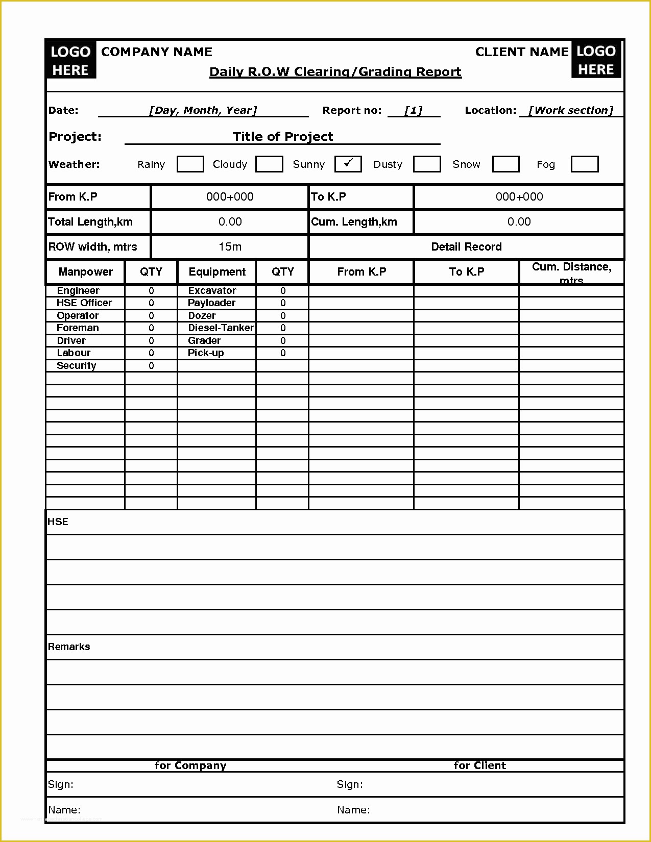 Construction Daily Report Template Free Of Construction Daily Report Template Excel