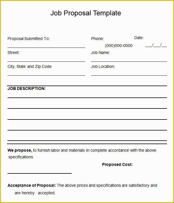 Construction Job Proposal Template Free Of 12 Sample Job Proposal Templates