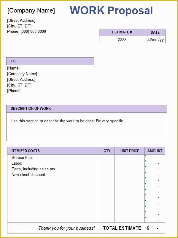 Construction Job Proposal Template Free Of 12 Sample Job Proposal Templates