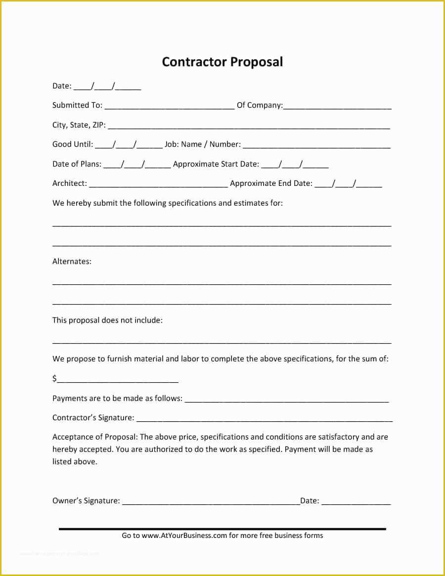 Construction Job Proposal Template Free Of 31 Construction Proposal Template & Construction Bid forms