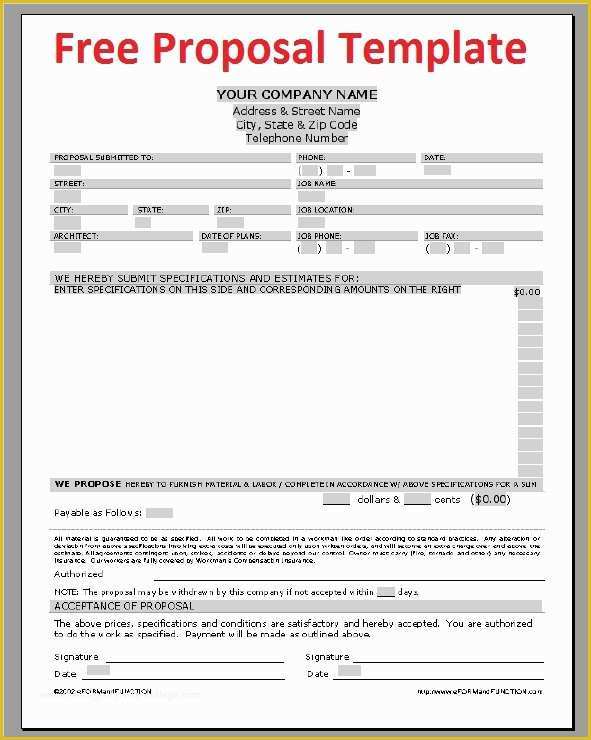 Construction Job Proposal Template Free Of Construction Job Proposal Example Templates Resume