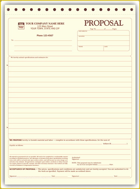 Construction Job Proposal Template Free Of Construction Proposal Template