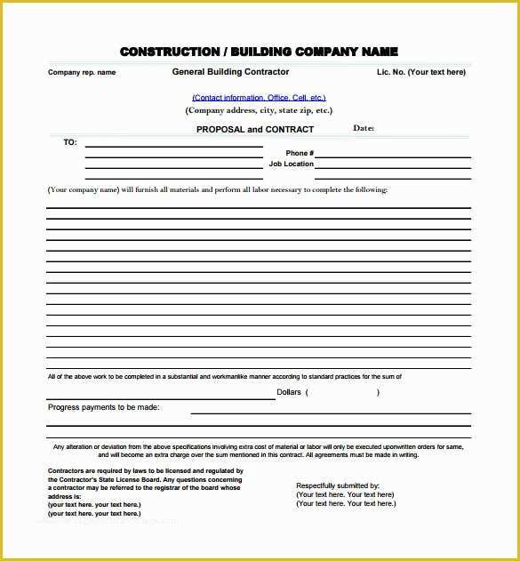 Construction Job Proposal Template Free Of Construction Proposal Templates 17 Free Word Pdf