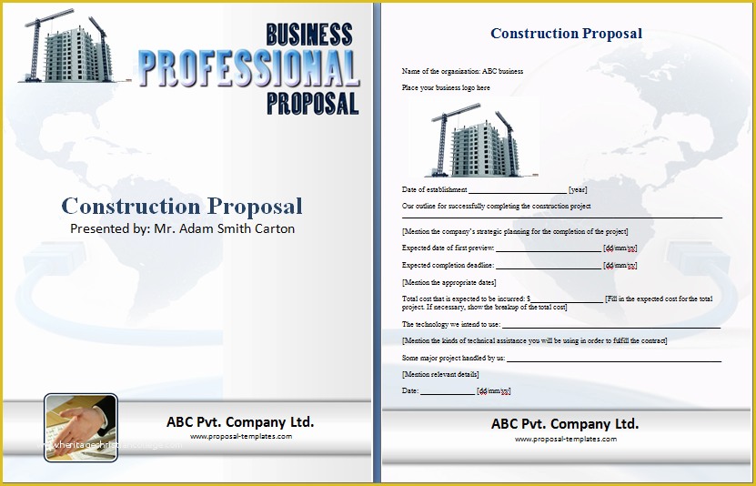 Construction Job Proposal Template Free Of formal Construction Proposal Template