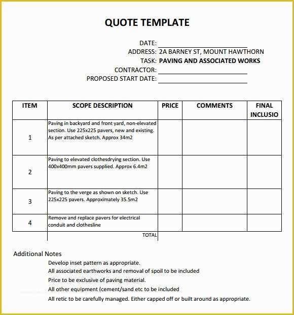 Construction Quotes Templates for Free Of 45 Quotation Templates