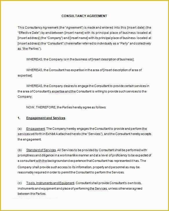 Consulting Agreement Template Free Of 25 Consulting Agreement Samples