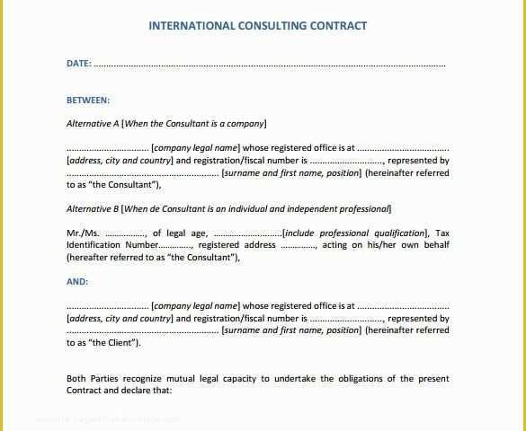 Consulting Agreement Template Free Of 8 Consultant Contract Templates to Download for Free