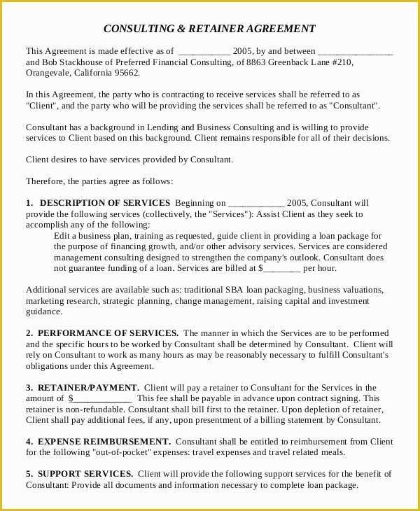 Consulting Agreement Template Free Of Consulting Agreement 11 Free Word Pdf Documents