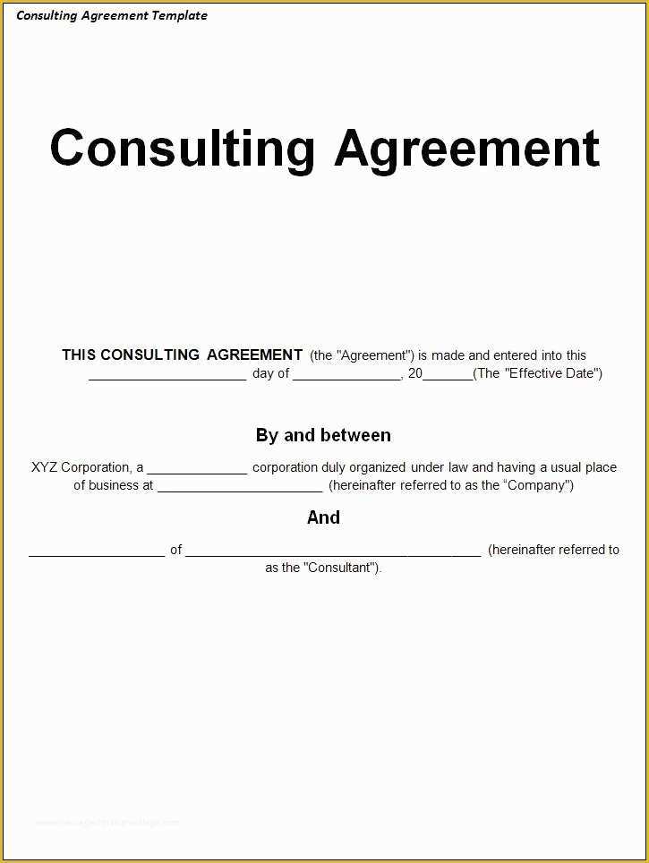 Consulting Agreement Template Free Of Simple Consulting Agreement Template