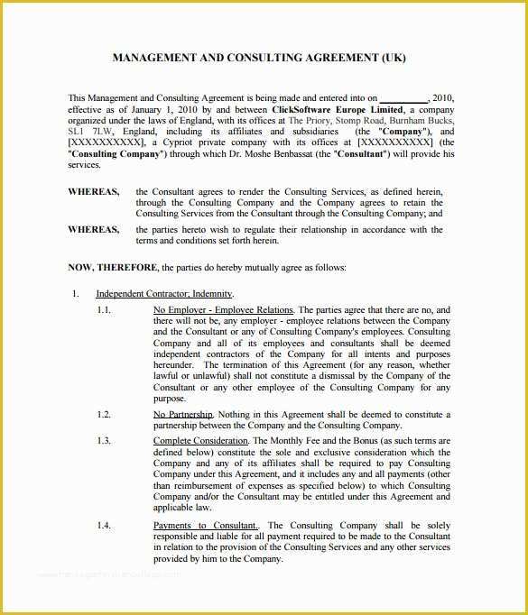 Consulting Contract Template Free Of 12 Consultant Contract Templates Free Word Pdf