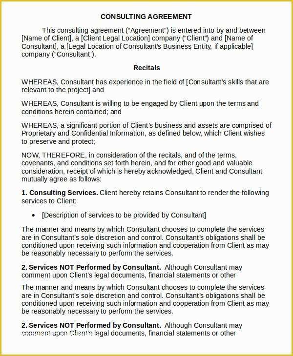 Consulting Contract Template Free Of 17 Consulting Agreement Templates Word Docs