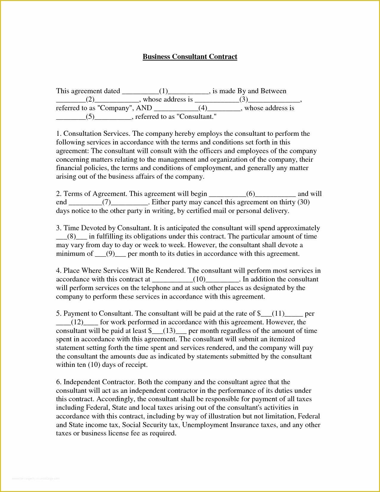 Consulting Contract Template Free Of 4 Consulting Contract Templatereport Template Document