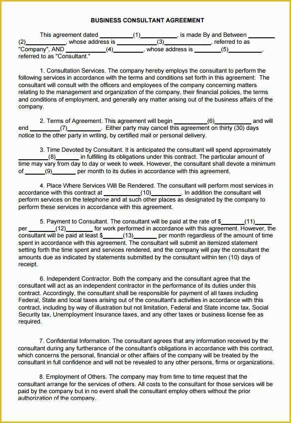 Consulting Contract Template Free Of 6 Consulting Contract Templates – Free Word Pdf