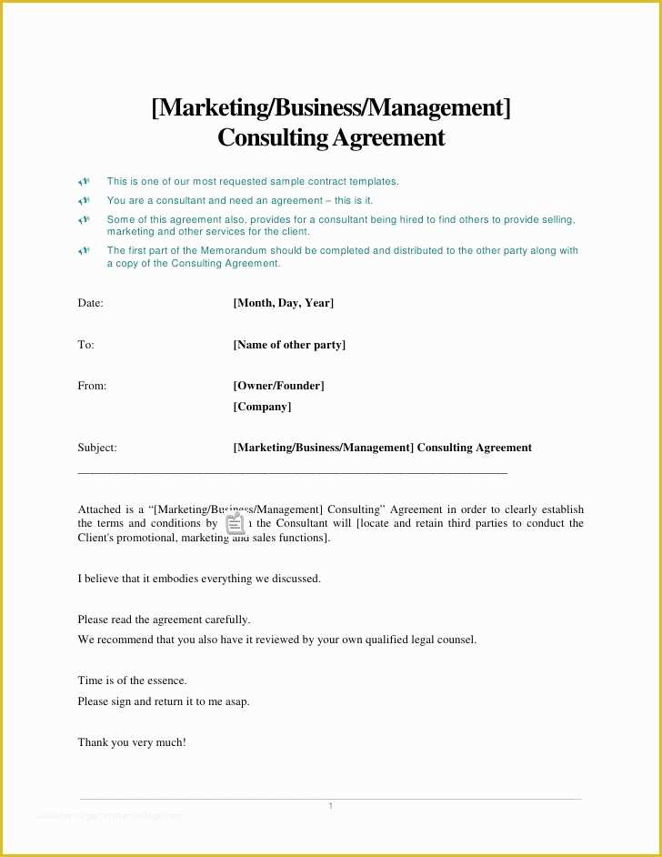 Consulting Contract Template Free Of Agreement Templates