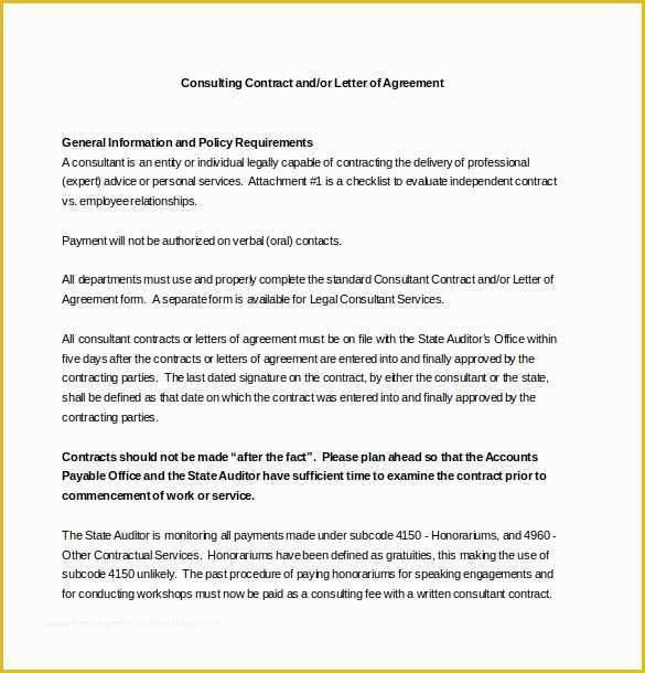 Consulting Contract Template Free Of Consultant Agreement Template – 15 Free Word Pdf