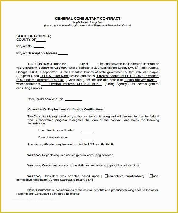 Consulting Contract Template Free Of Consultant Contract Template 10 Download Free Documents